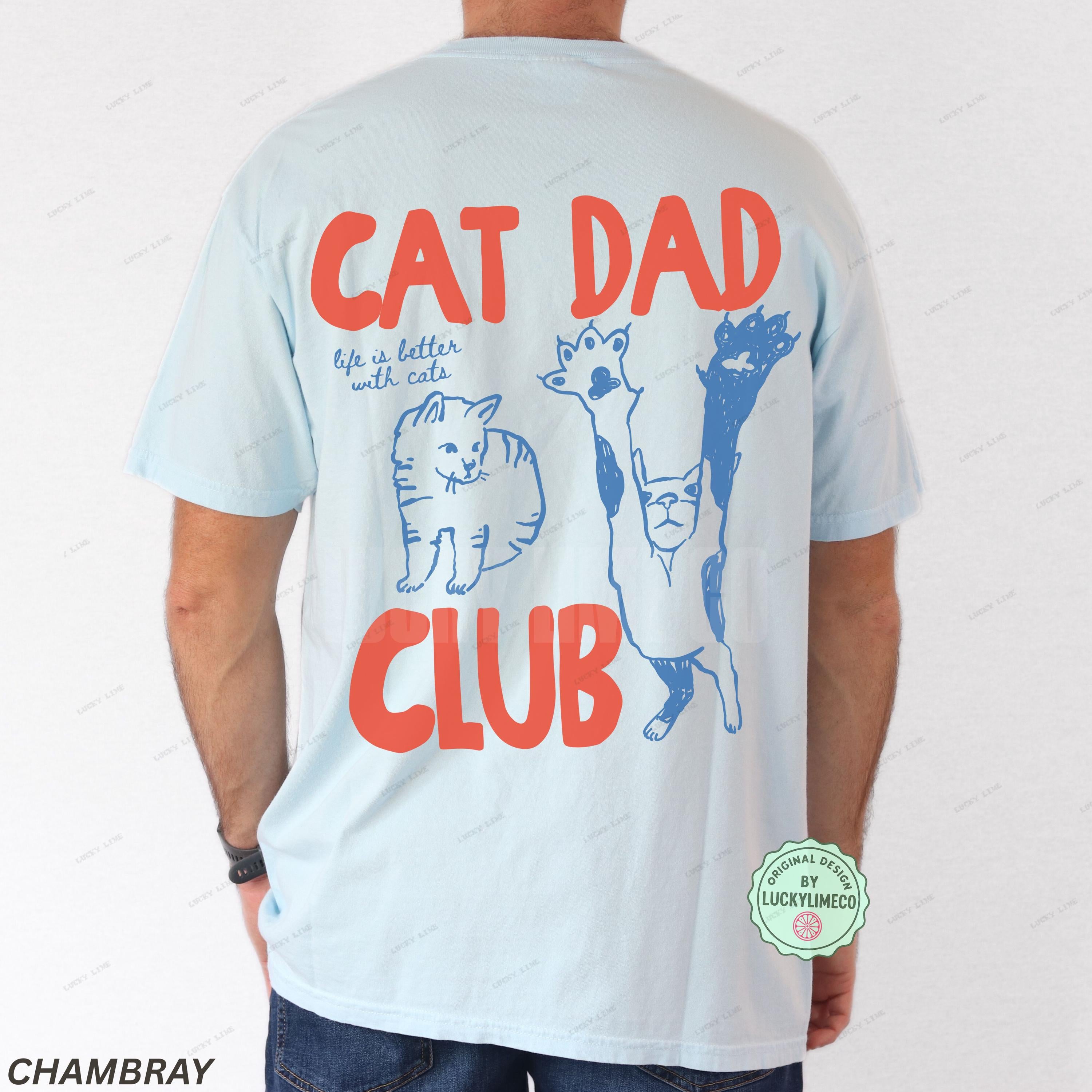 Cat Dad Club Graphic T-Shirt - Funny Cat Lover Pet Parent Tee