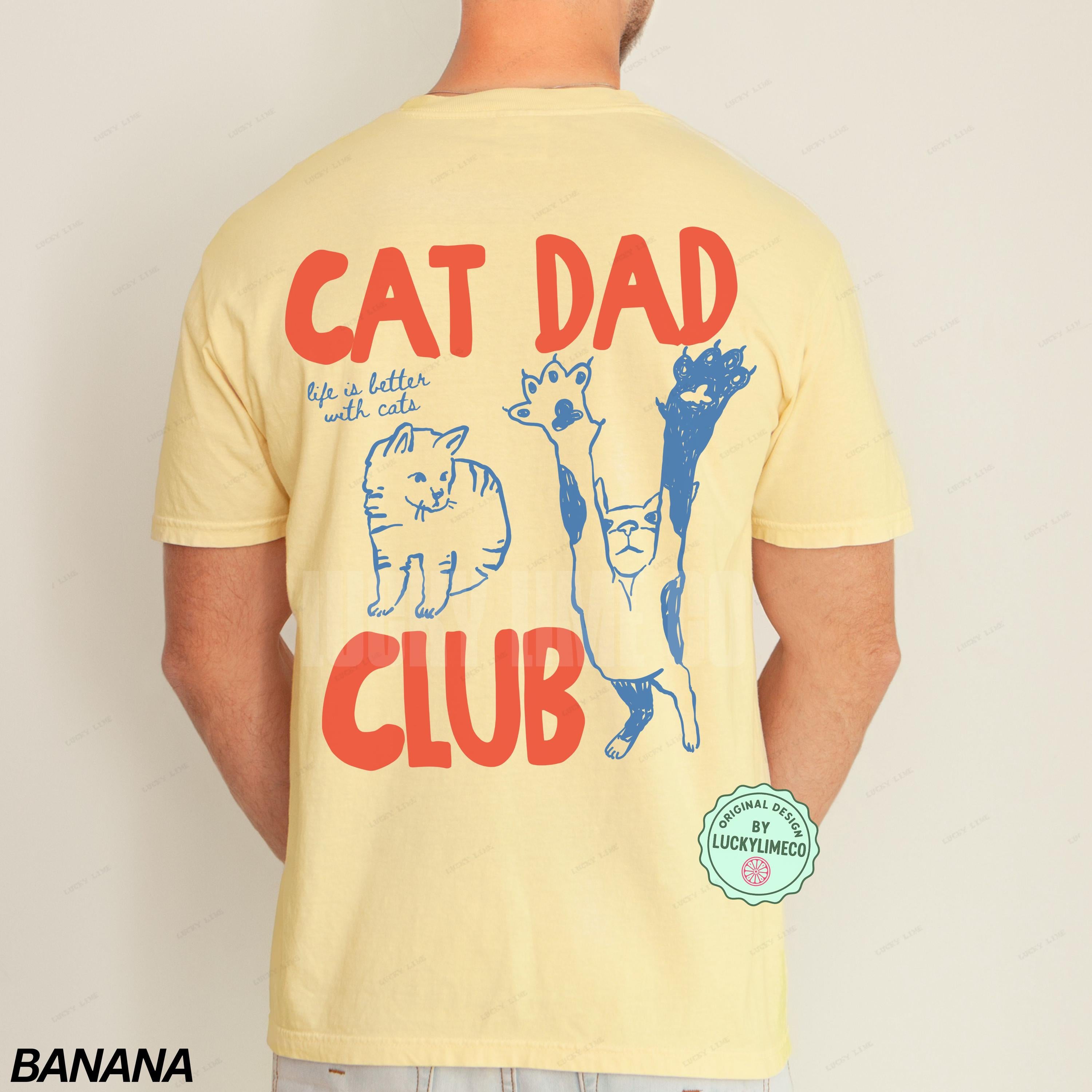 Cat Dad Club Graphic T-Shirt - Funny Cat Lover Pet Parent Tee