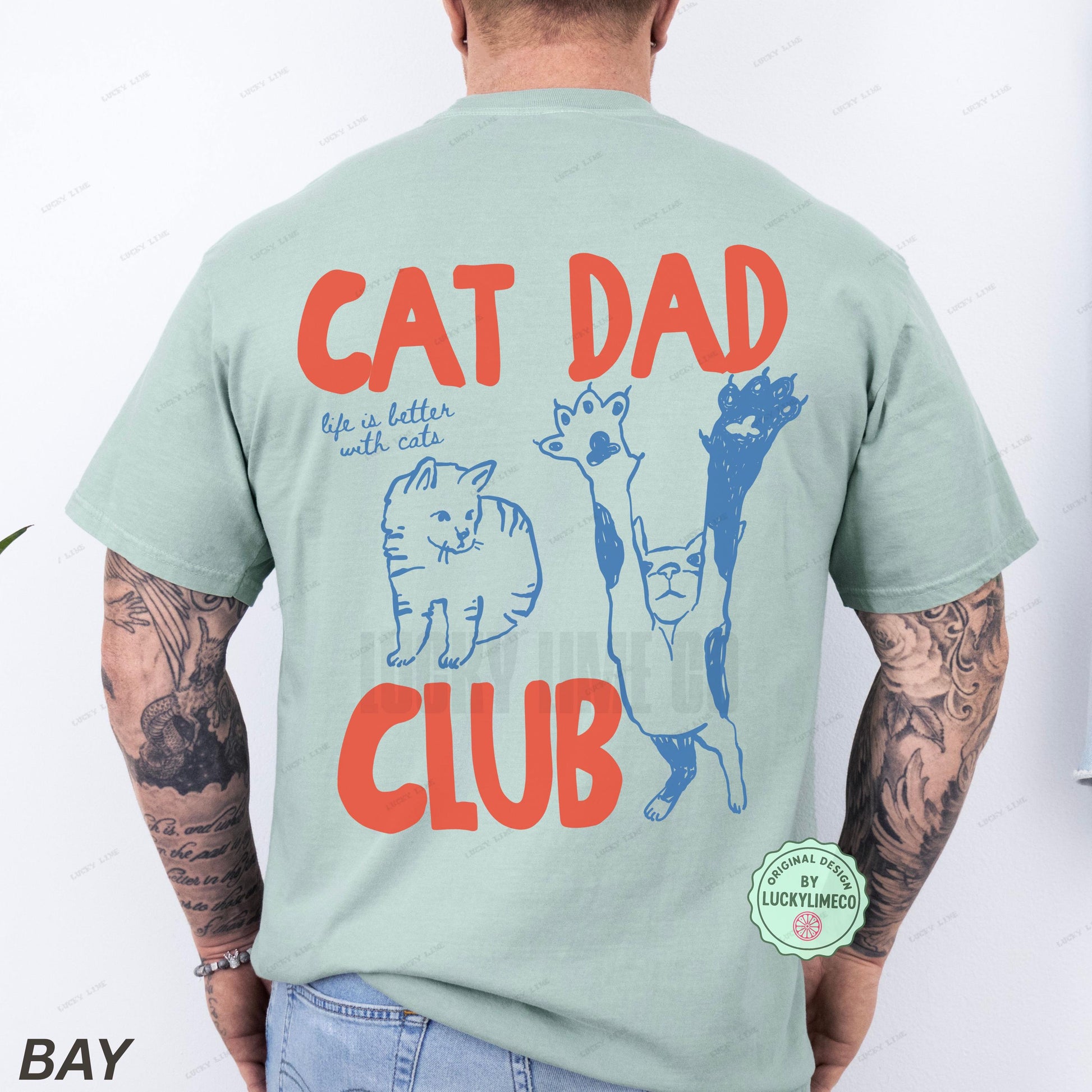 Cat Dad Club Graphic T-Shirt - Funny Cat Lover Pet Parent Tee