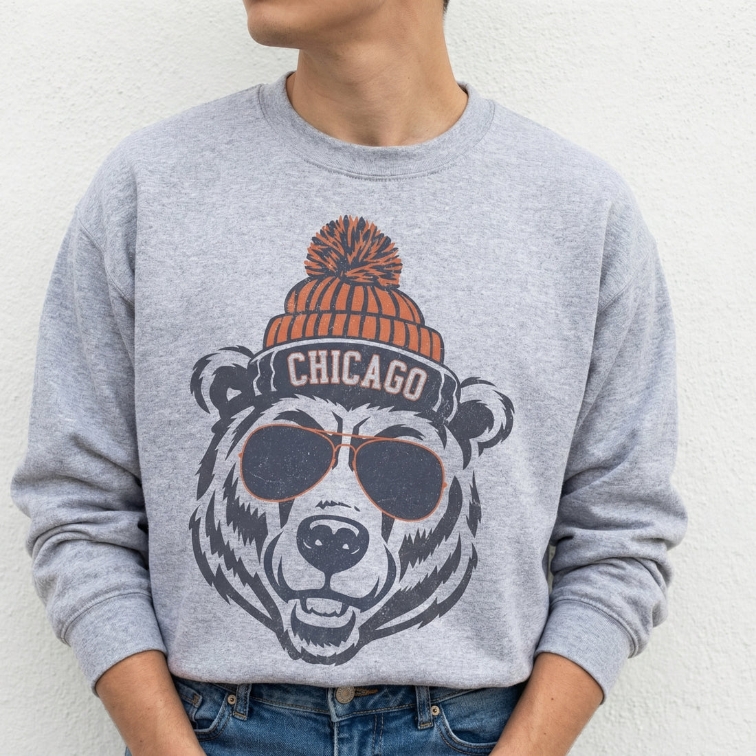 Chicago Football Inspired Crewneck Sweatshirt – Vintage Game Day Fan Gift
