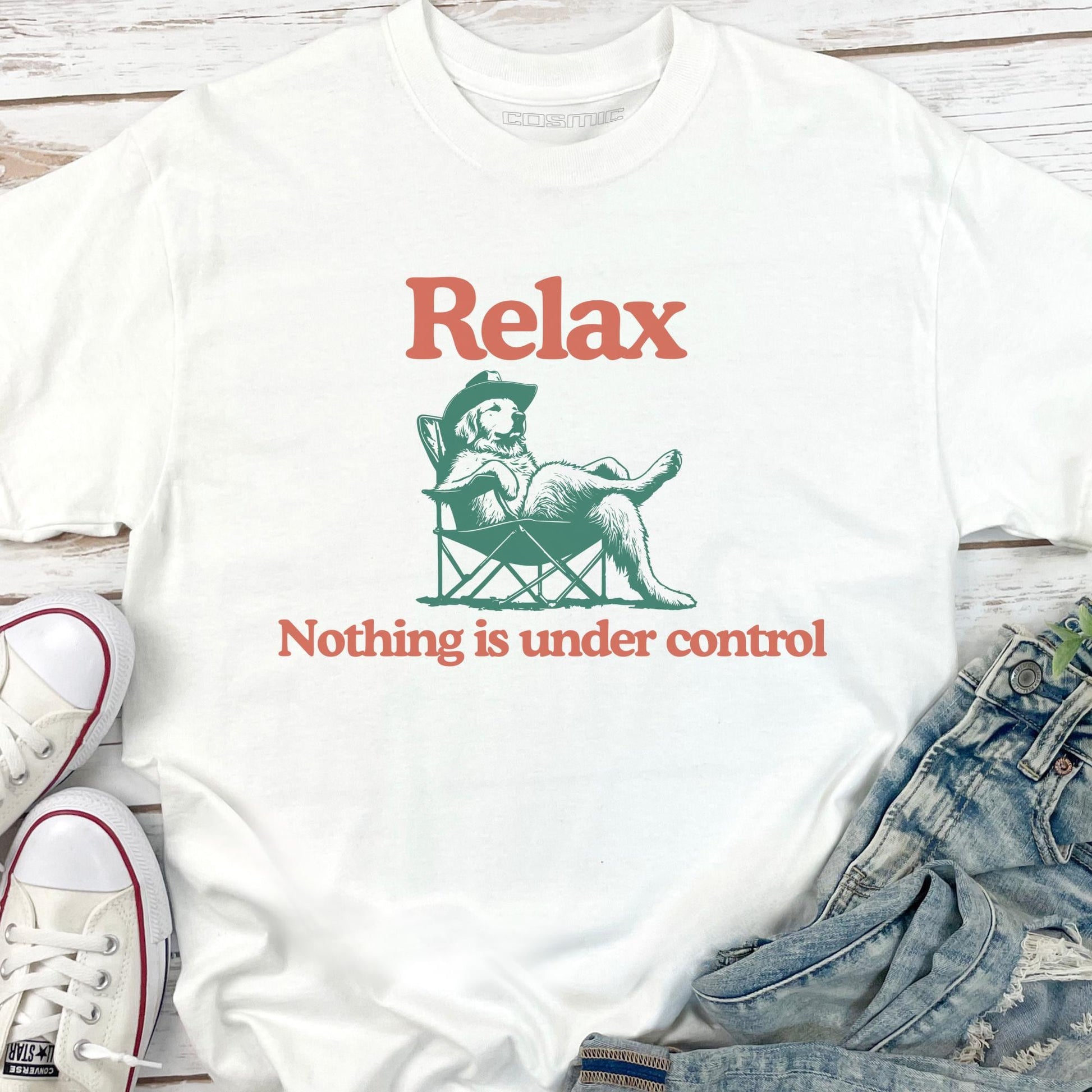 Chill Golden Retriever T-Shirt – Relax Nothing Is Under Control Funny Dog Tee