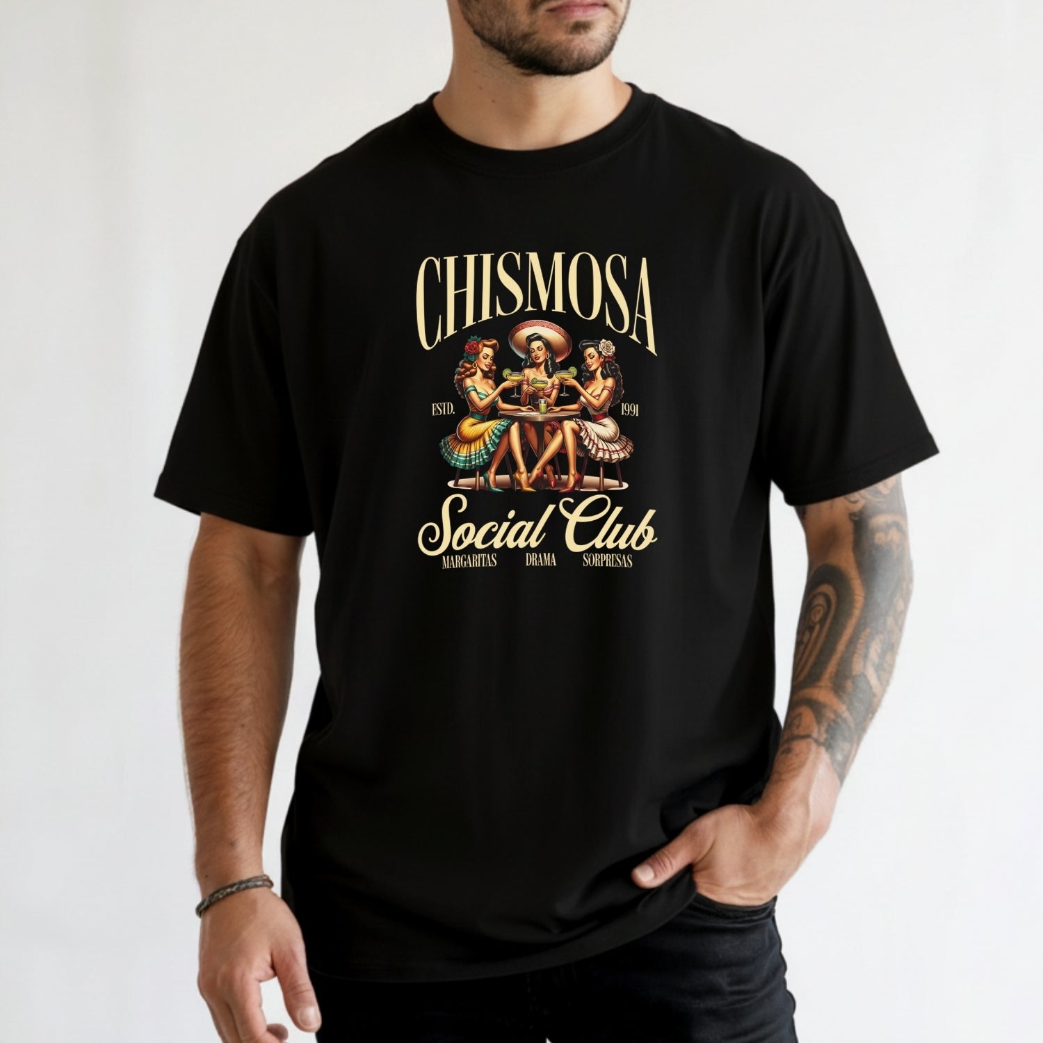Chismosa Social Club T-Shirt - Retro Hispanic Humor Graphic Tee