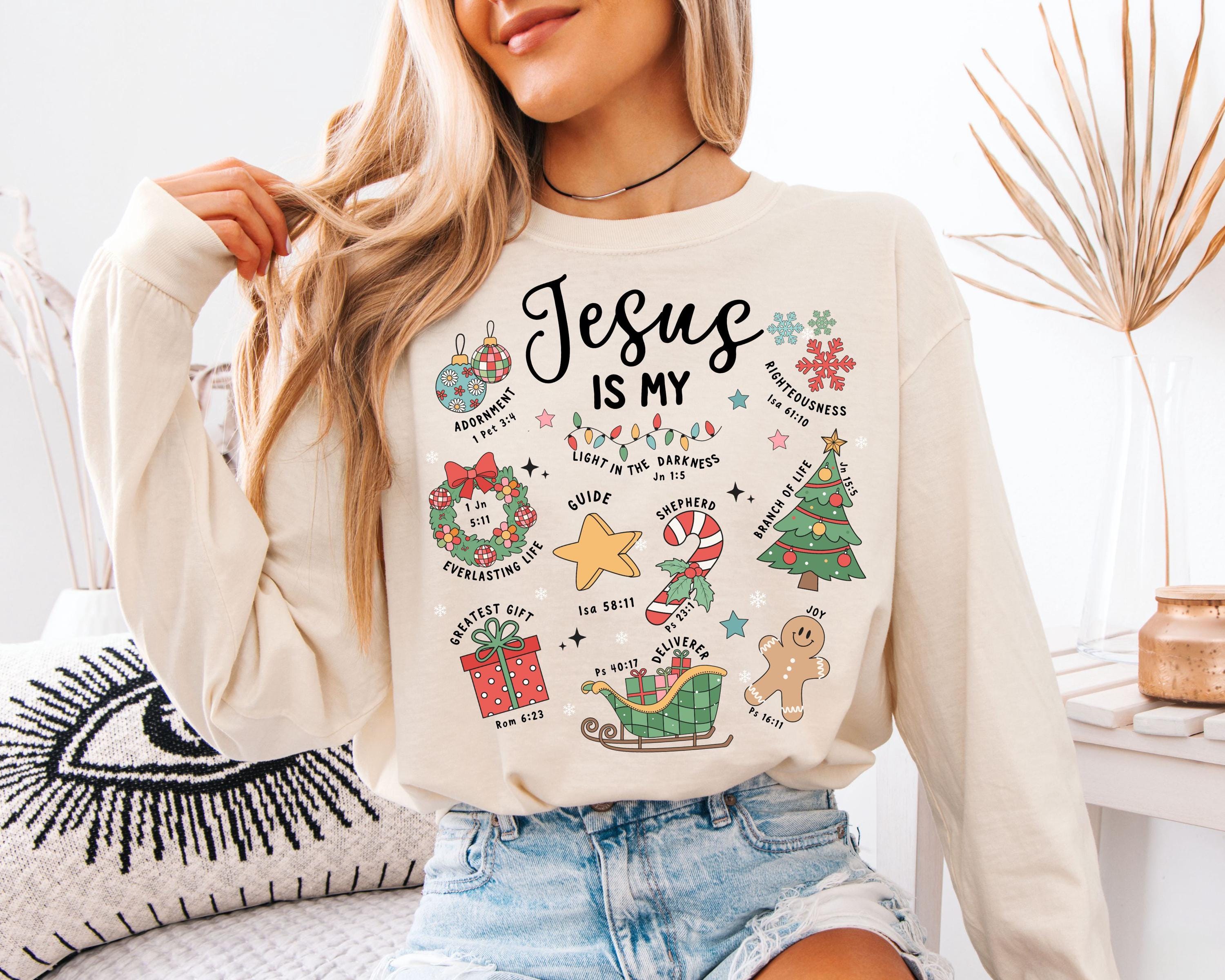 Christian Christmas Sweatshirt – Jesus Birth Faith Holiday Graphic Pullover