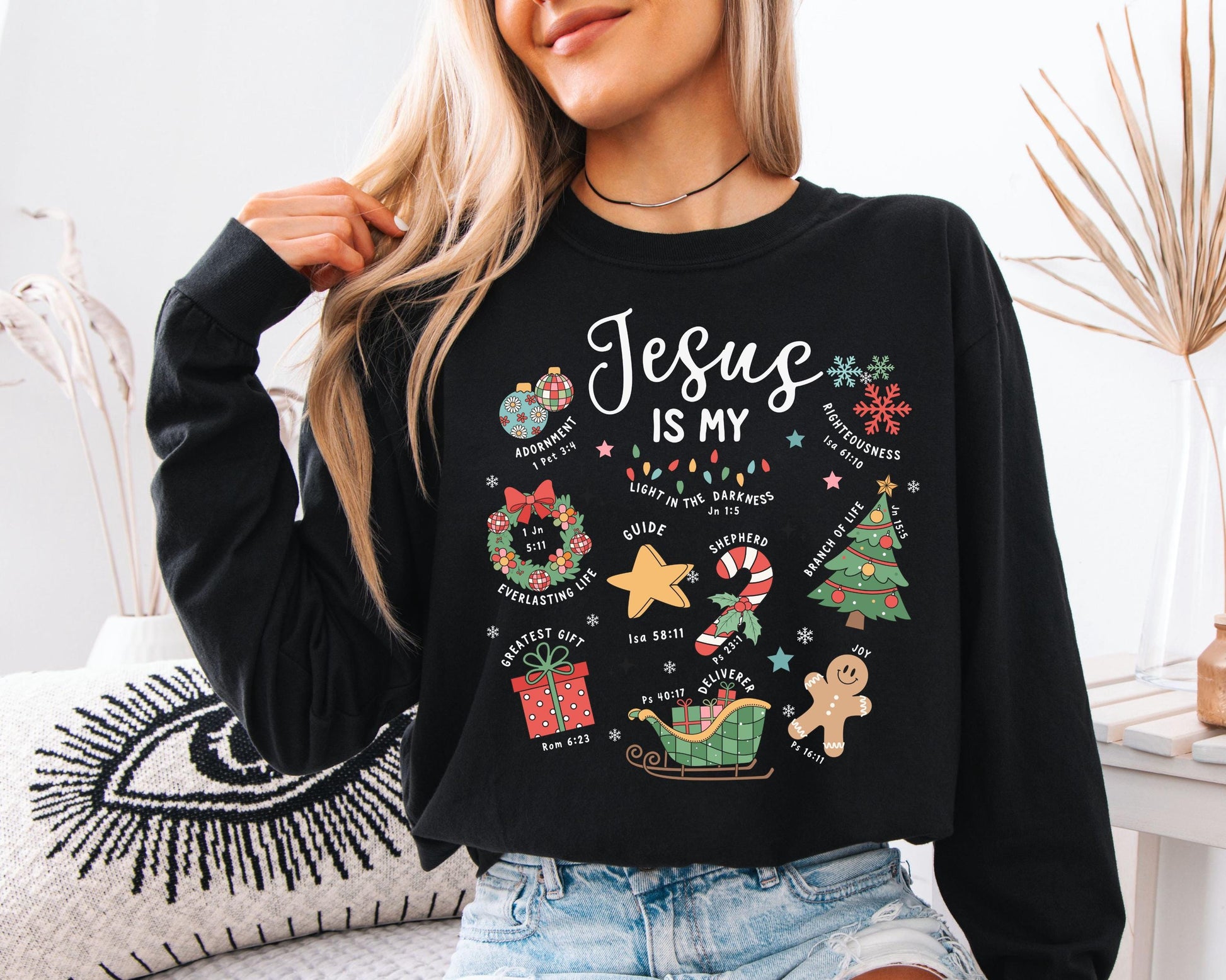 Christian Christmas Sweatshirt – Jesus Birth Faith Holiday Graphic Pullover