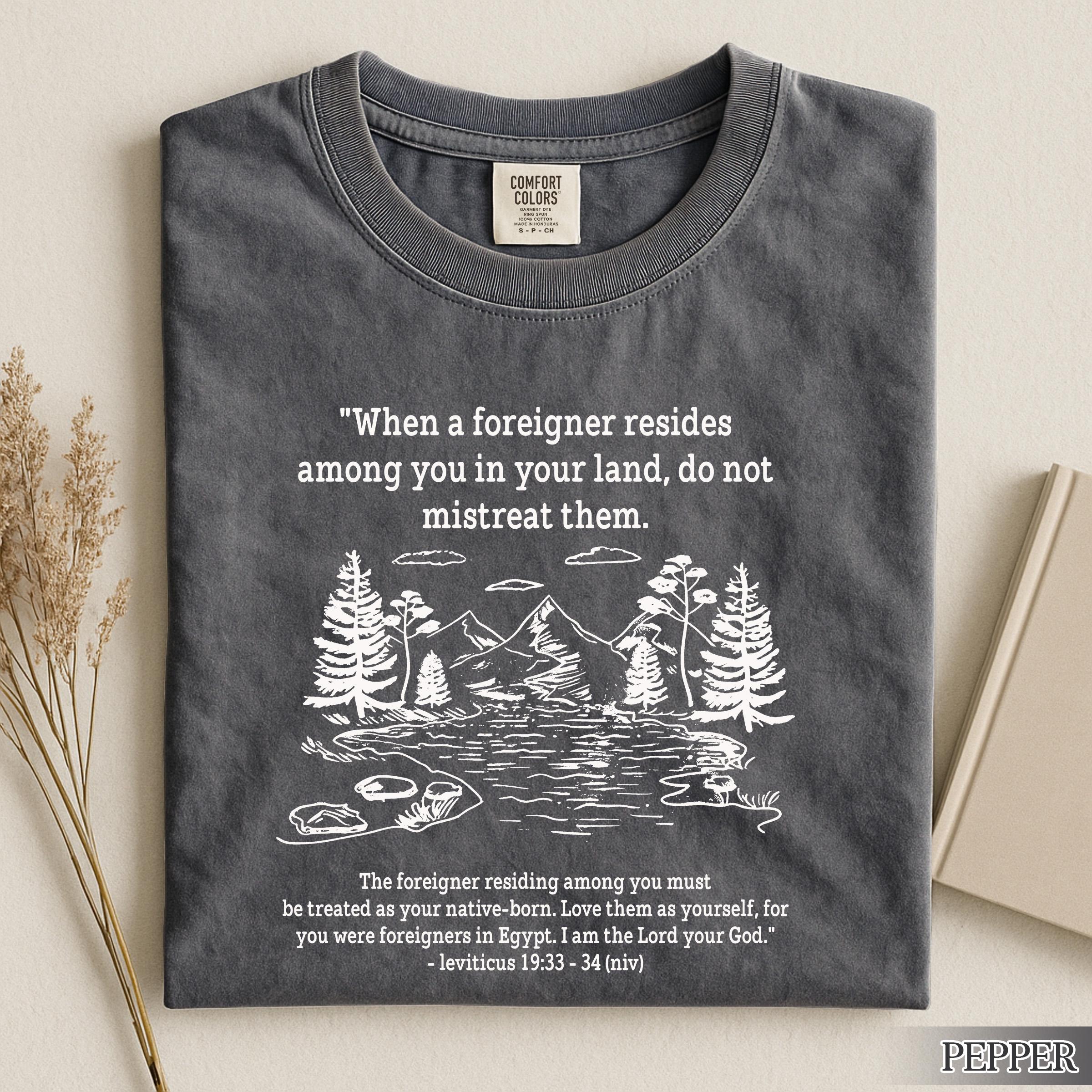 Christian Compassion Message T-Shirt – Leviticus 19 Scripture Graphic