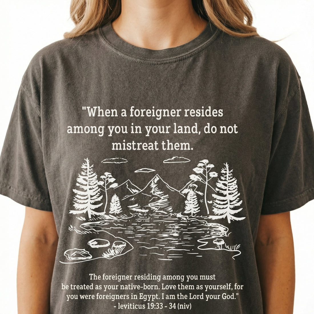 Christian Compassion Message T-Shirt – Leviticus 19 Scripture Graphic