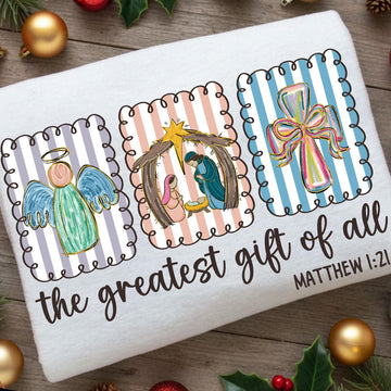 Christian Nativity Scene Christmas Shirt, Faith Holiday Tee, Holy Family Christmas Gift