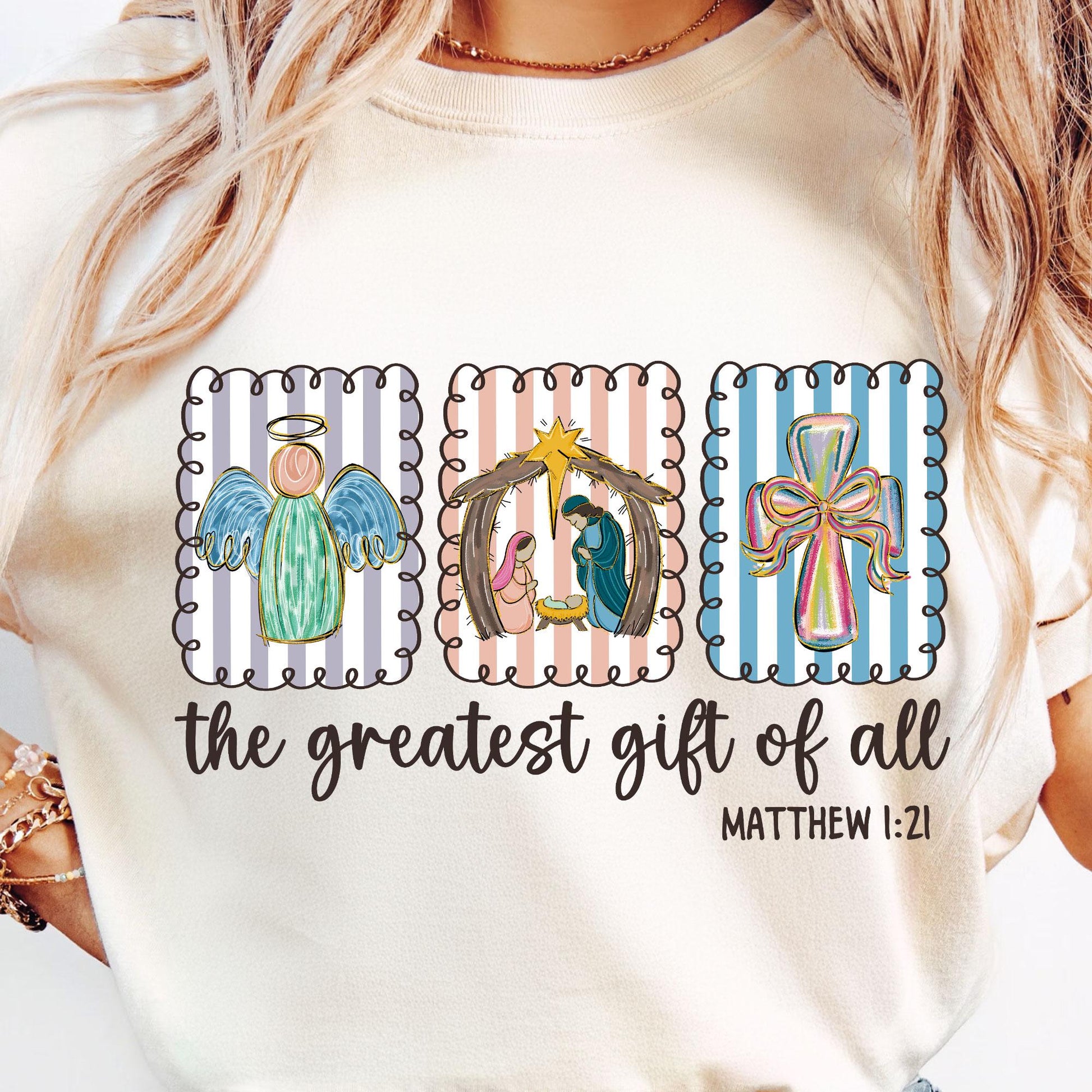 Christian Nativity Scene Christmas Shirt, Faith Holiday Tee, Holy Family Christmas Gift