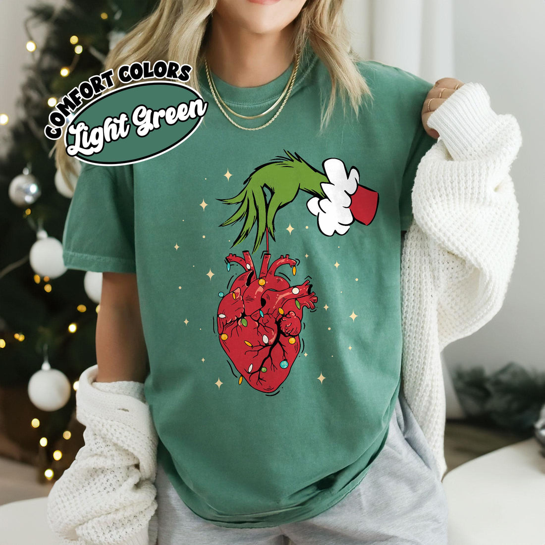 Christmas Cardiac Nurse Shirt – Heart Anatomy Holiday T-Shirt, Funny ICU Nurse Gift