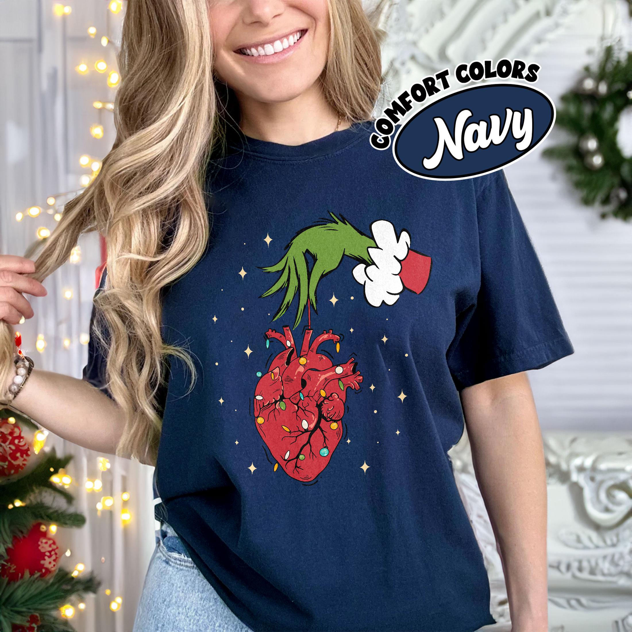 Christmas Cardiac Nurse Shirt – Heart Anatomy Holiday T-Shirt, Funny ICU Nurse Gift