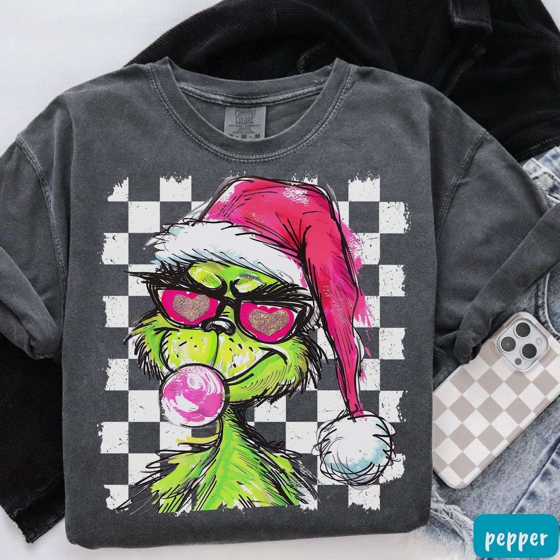 Christmas Checkered Grinch Shirt – Funny Grinchmas Tee – Ew People Christmas Shirt – Holiday Gift