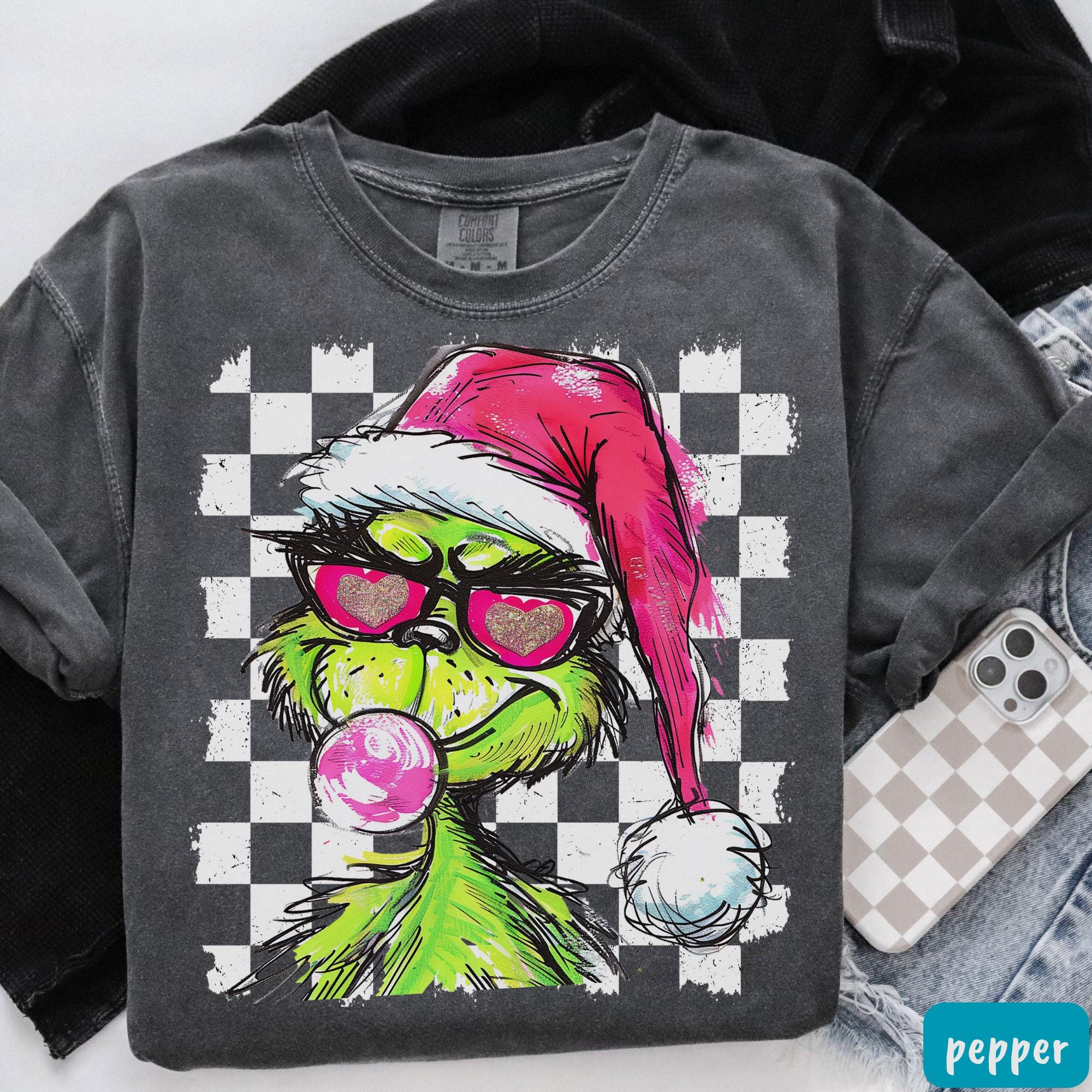 Christmas Checkered Grinch Shirt – Funny Grinchmas Tee – Ew People Christmas Shirt – Holiday Gift