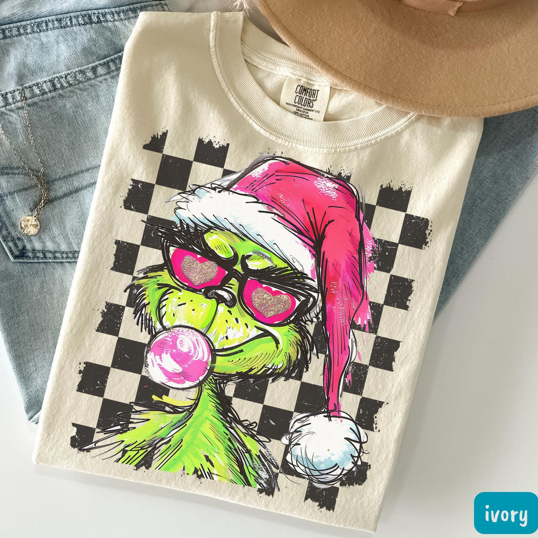 Christmas Checkered Grinch Shirt – Funny Grinchmas Tee – Ew People Christmas Shirt – Holiday Gift