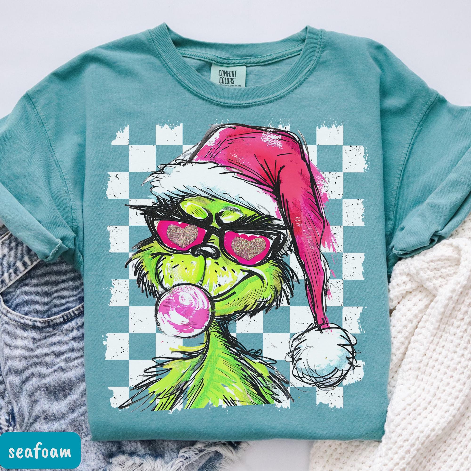 Christmas Checkered Grinch Shirt – Funny Grinchmas Tee – Ew People Christmas Shirt – Holiday Gift