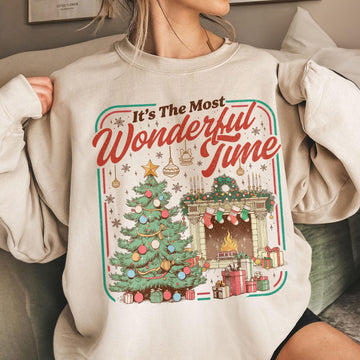 Christmas Cozy It’s the Most Wonderful Time Sweatshirt – Retro Christmas Tree Sweater, Holiday Party Crewneck for Women