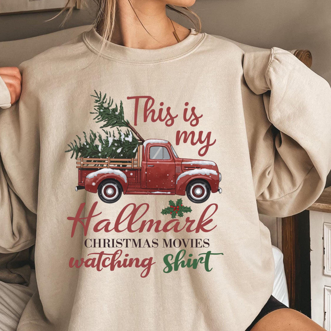 Christmas Movie Watching Sweatshirt – Holiday Crewneck for Family Matching