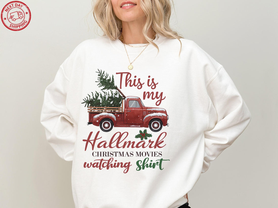 Christmas Movie Watching Sweatshirt – Holiday Crewneck for Family Matching