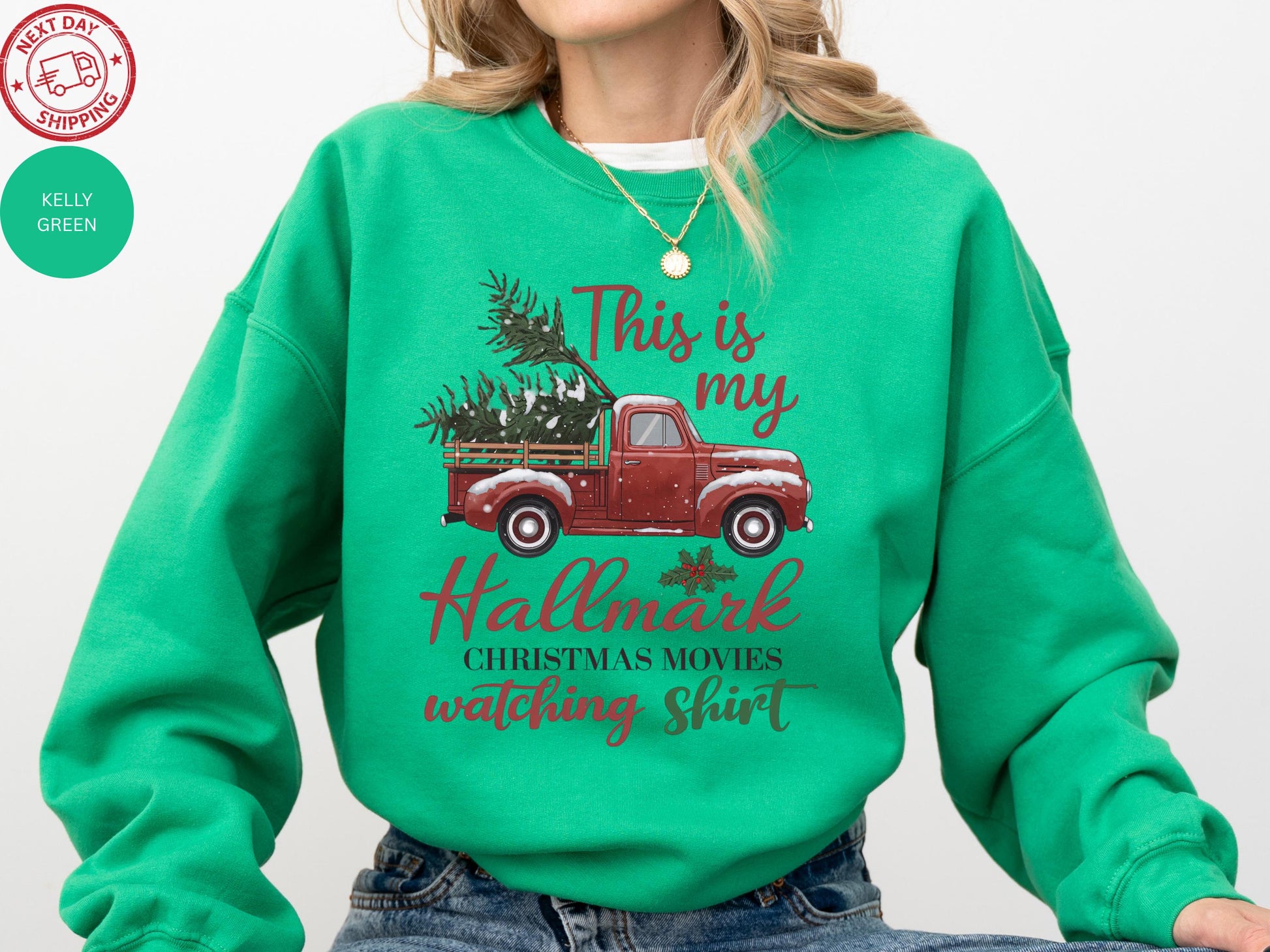 Christmas Movie Watching Sweatshirt – Holiday Crewneck, Cozy Family Matching Shirt