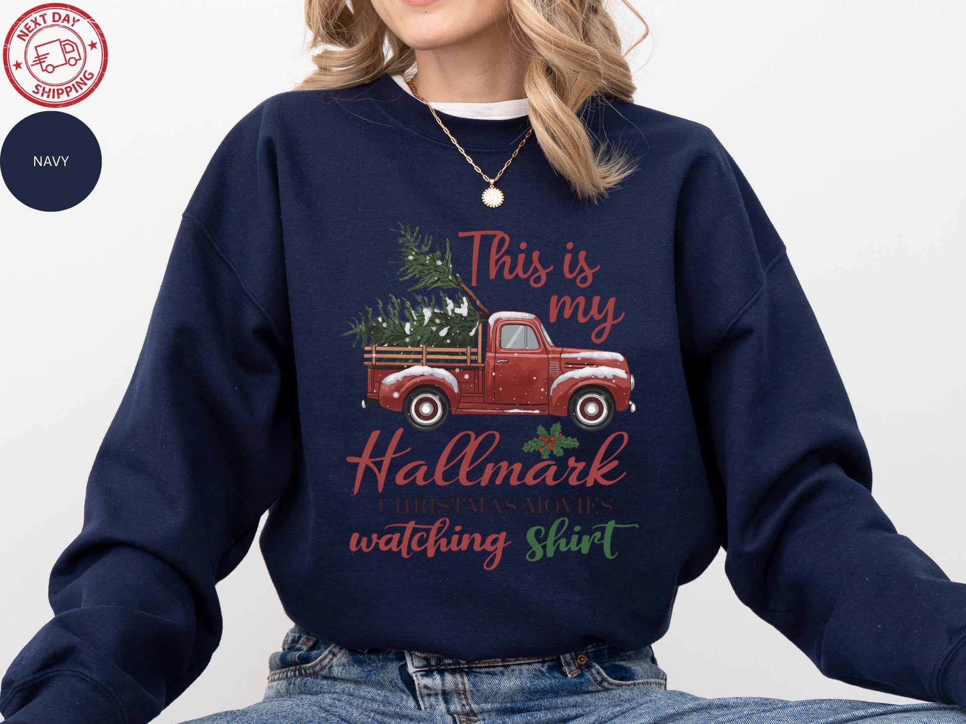 Christmas Movie Watching Sweatshirt – Holiday Crewneck, Cozy Family Matching Shirt