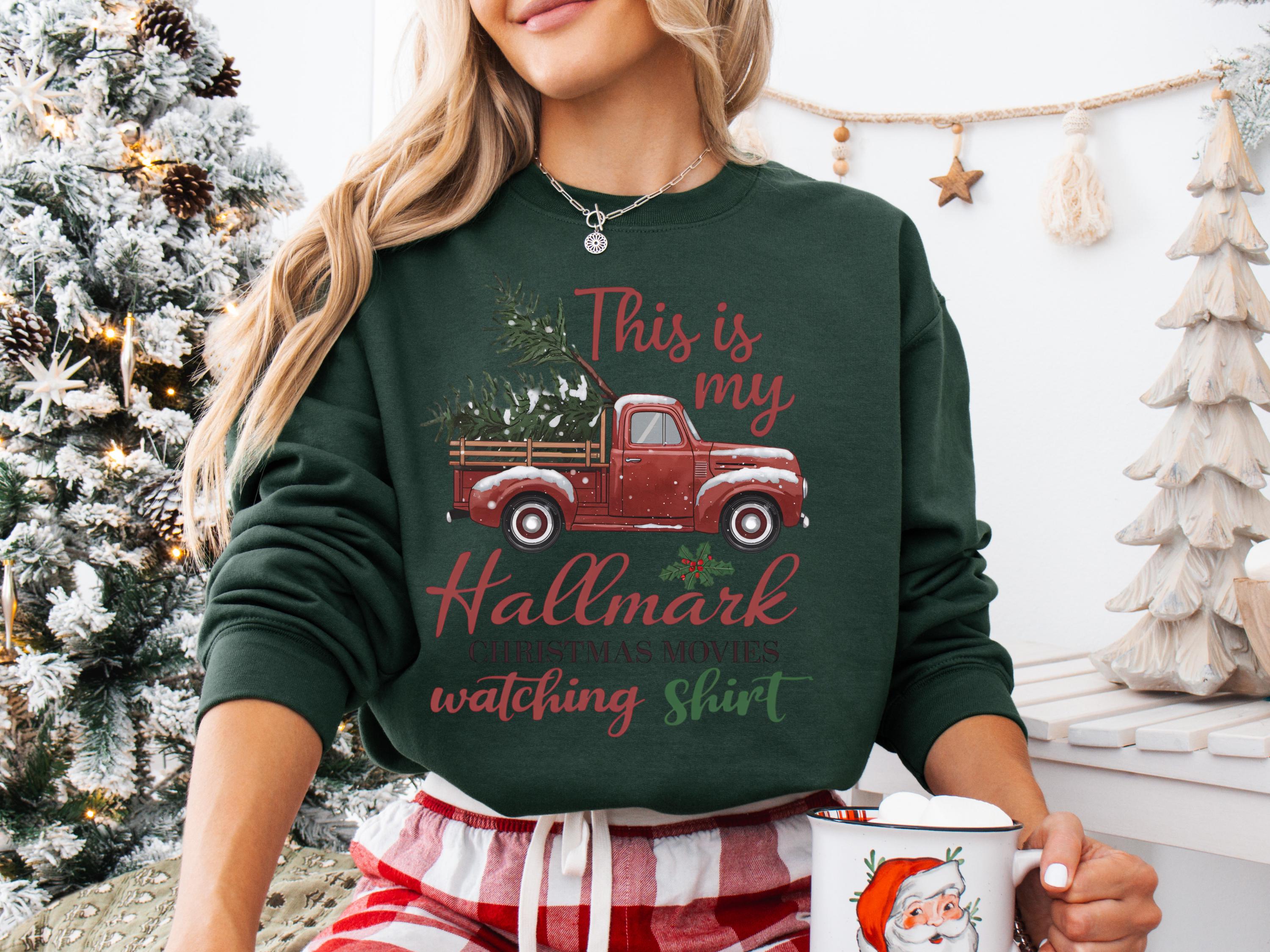 Christmas Movie Watching Sweatshirt – Holiday Crewneck, Cozy Family Matching Shirt