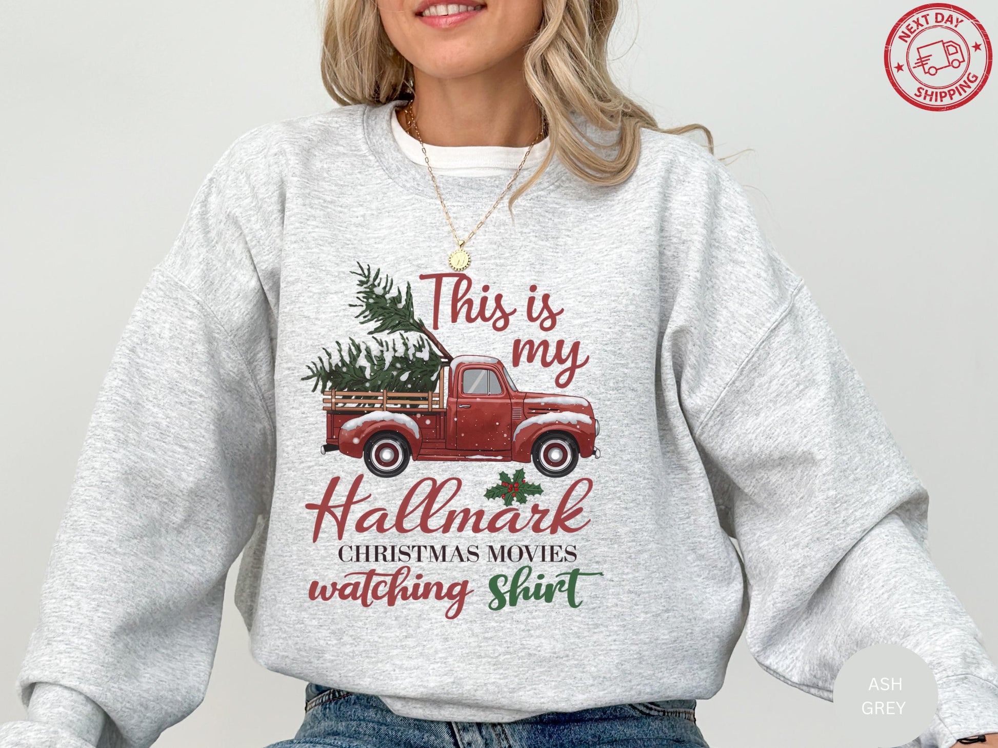 Christmas Movie Watching Sweatshirt – Holiday Crewneck, Cozy Family Matching Shirt
