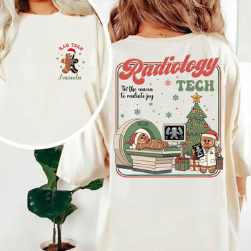 Christmas Rad Tech Shirt 2025 – Funny Radiology Technologist Holiday Gingerbread X-Ray Tee