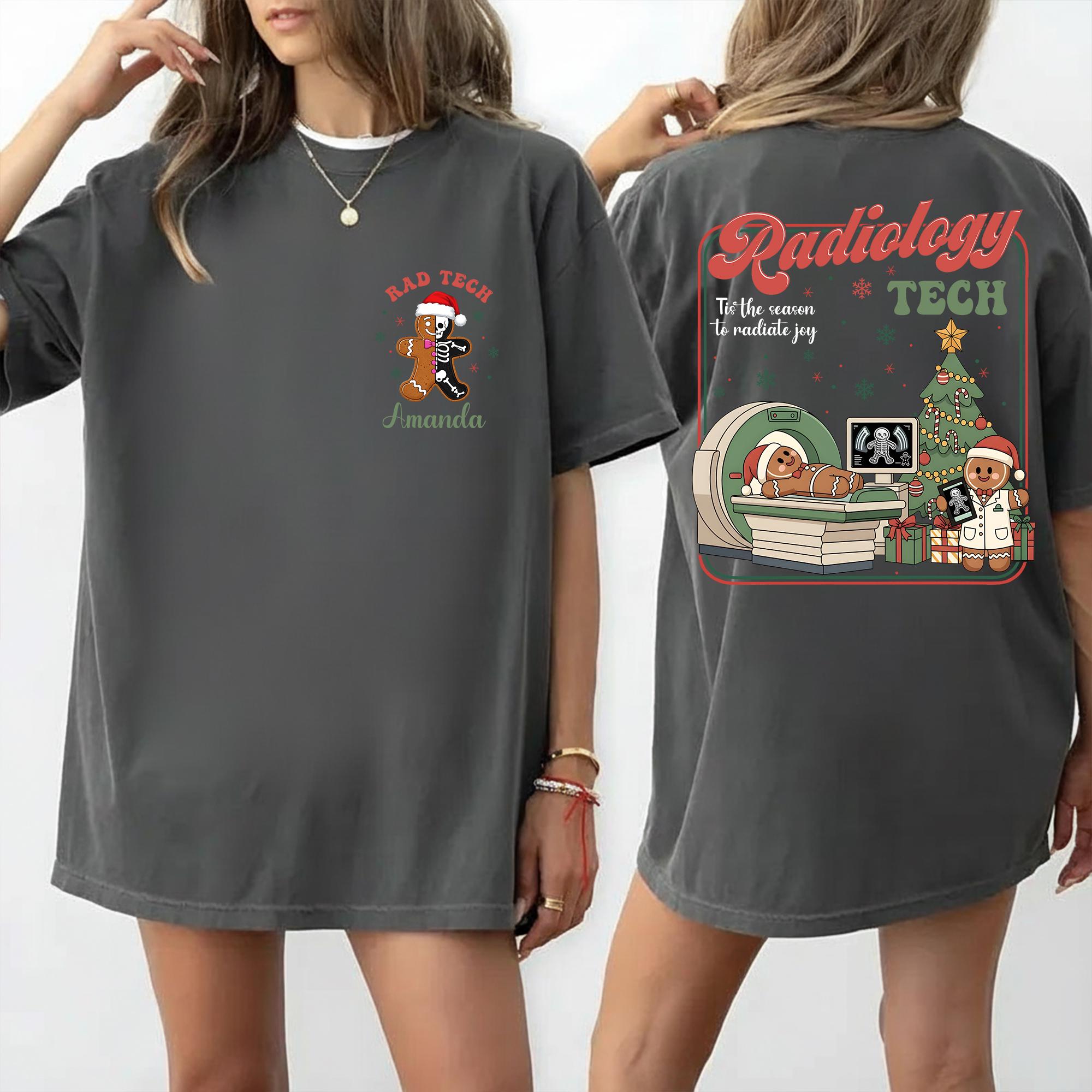 Christmas Rad Tech Shirt 2025 – Funny Radiology Technologist Holiday Gingerbread X-Ray Tee