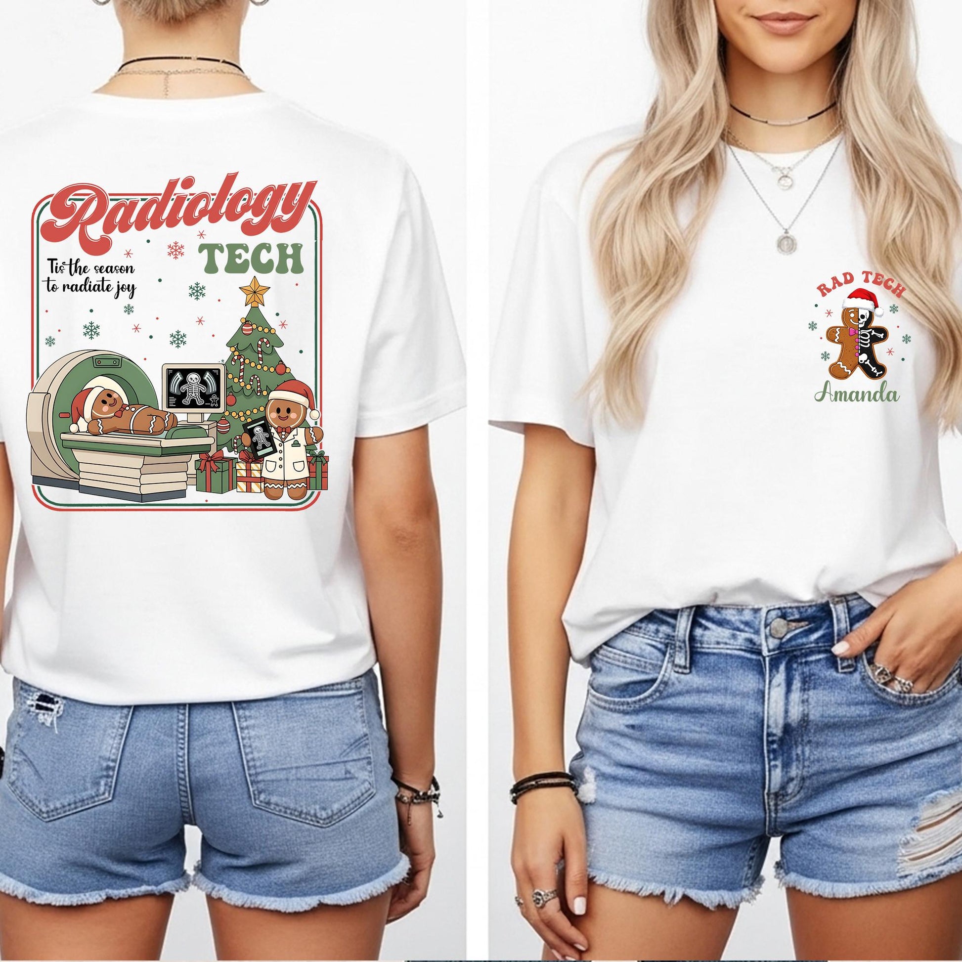 Christmas Rad Tech Shirt 2025 – Funny Radiology Technologist Holiday Gingerbread X-Ray Tee