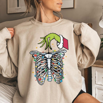 Christmas Radiology Sweatshirt – X-Ray Tech Christmas Shirt, Radiology Lights Crewneck, Funny Xray Holiday Gift