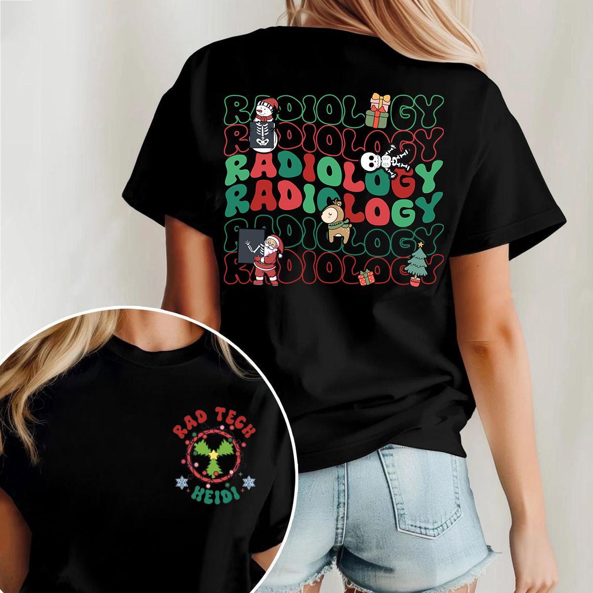 Christmas Radiology Tech Shirt – Custom Name Rad Tech Holiday Tee