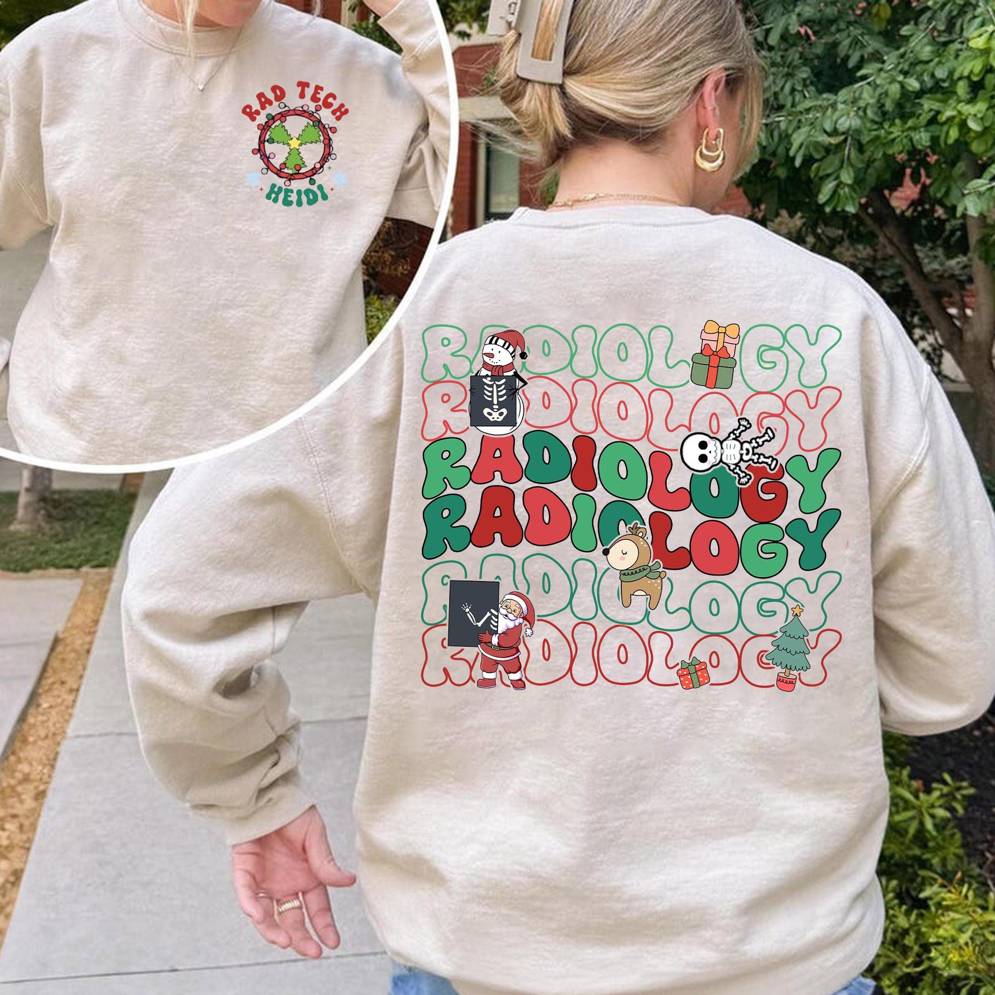 Christmas Radiology Tech Shirt – Custom Name Rad Tech Holiday Tee