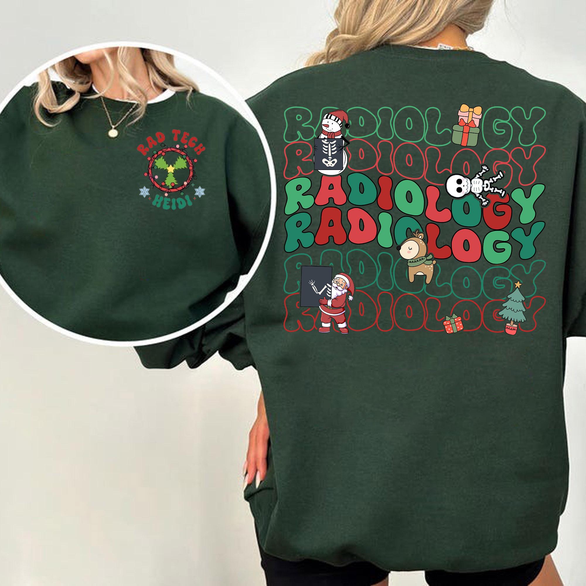 Christmas Radiology Tech Shirt – Custom Name Rad Tech Holiday Tee