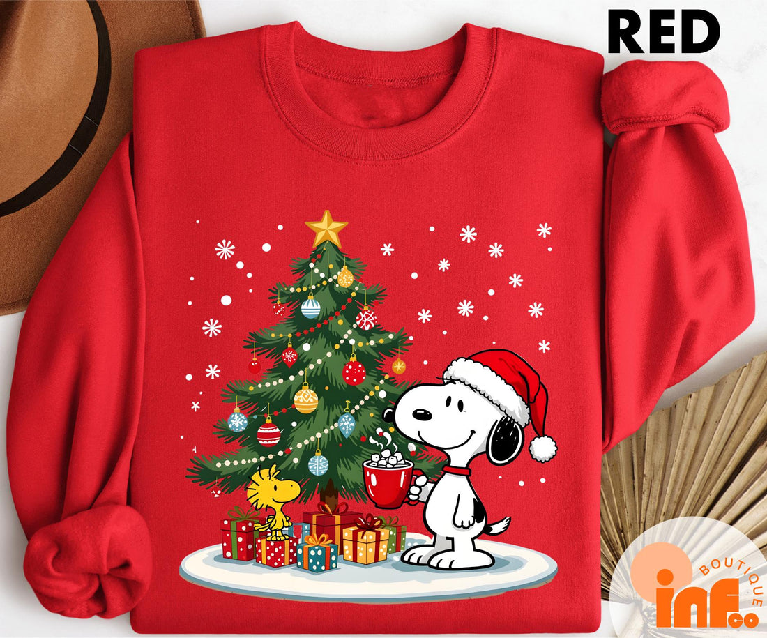 Christmas Snoopy Sweatshirt – Cute Holiday Cartoon Dog Graphic Pullover
