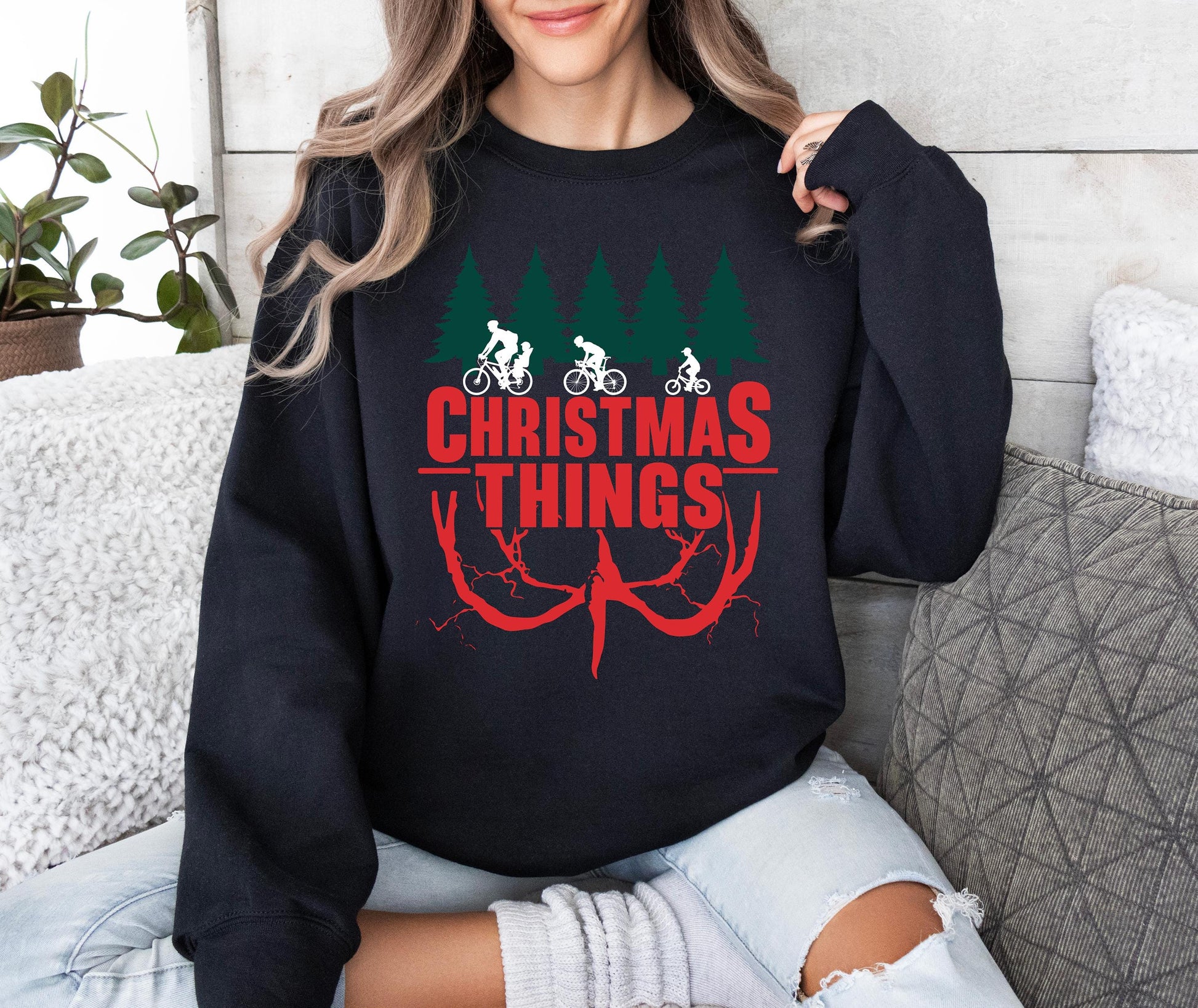 Christmas Things Sweatshirt – Retro 80s Funny Holiday Pullover
