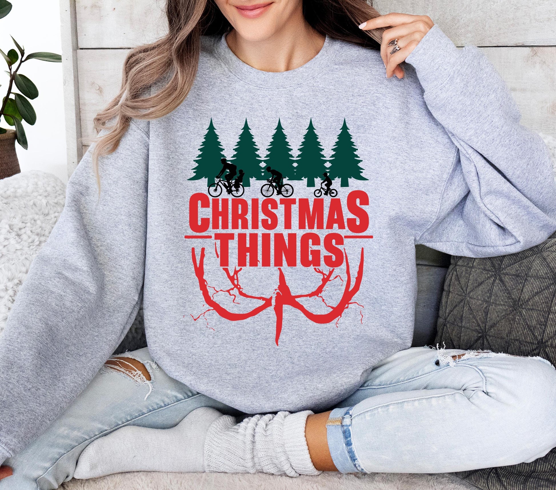 Christmas Things Sweatshirt – Retro 80s Funny Holiday Pullover