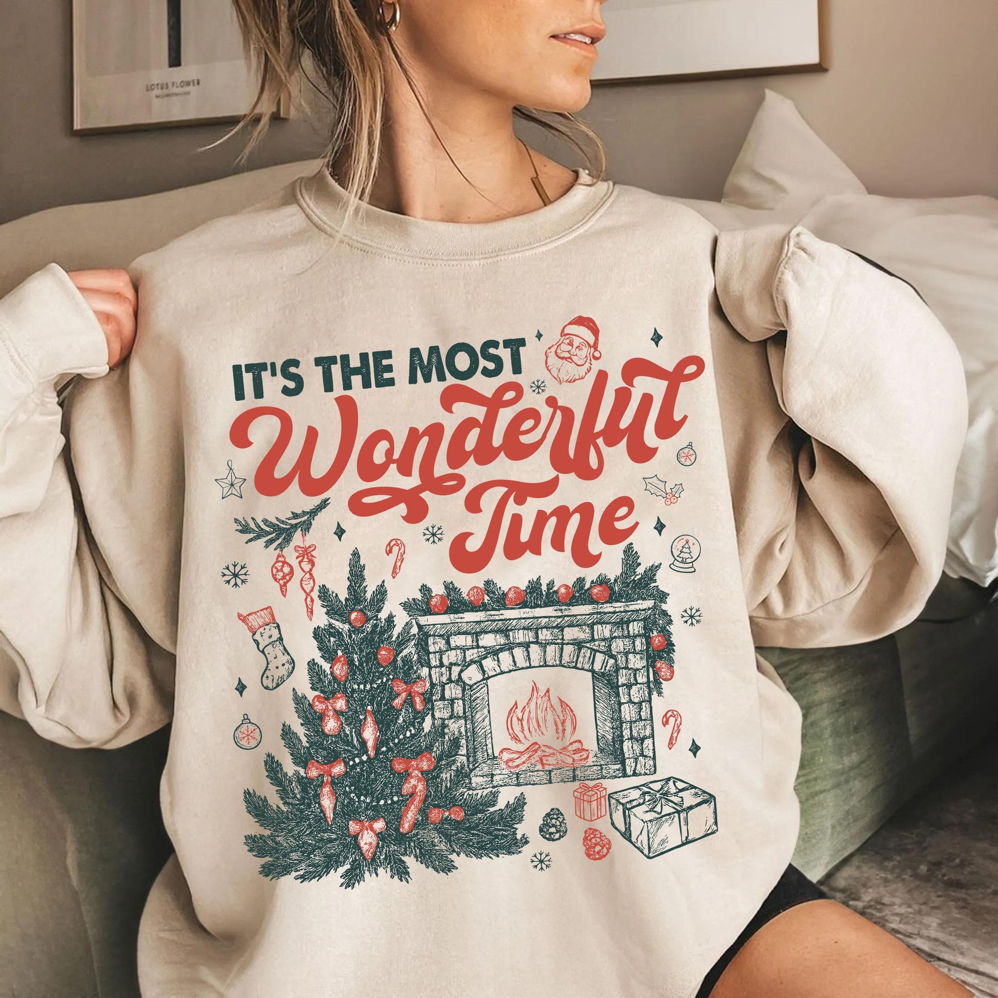 Vintage Christmas T-Shirt – It’s the Most Wonderful Time Graphic, Retro Holiday Christmas Time Tee