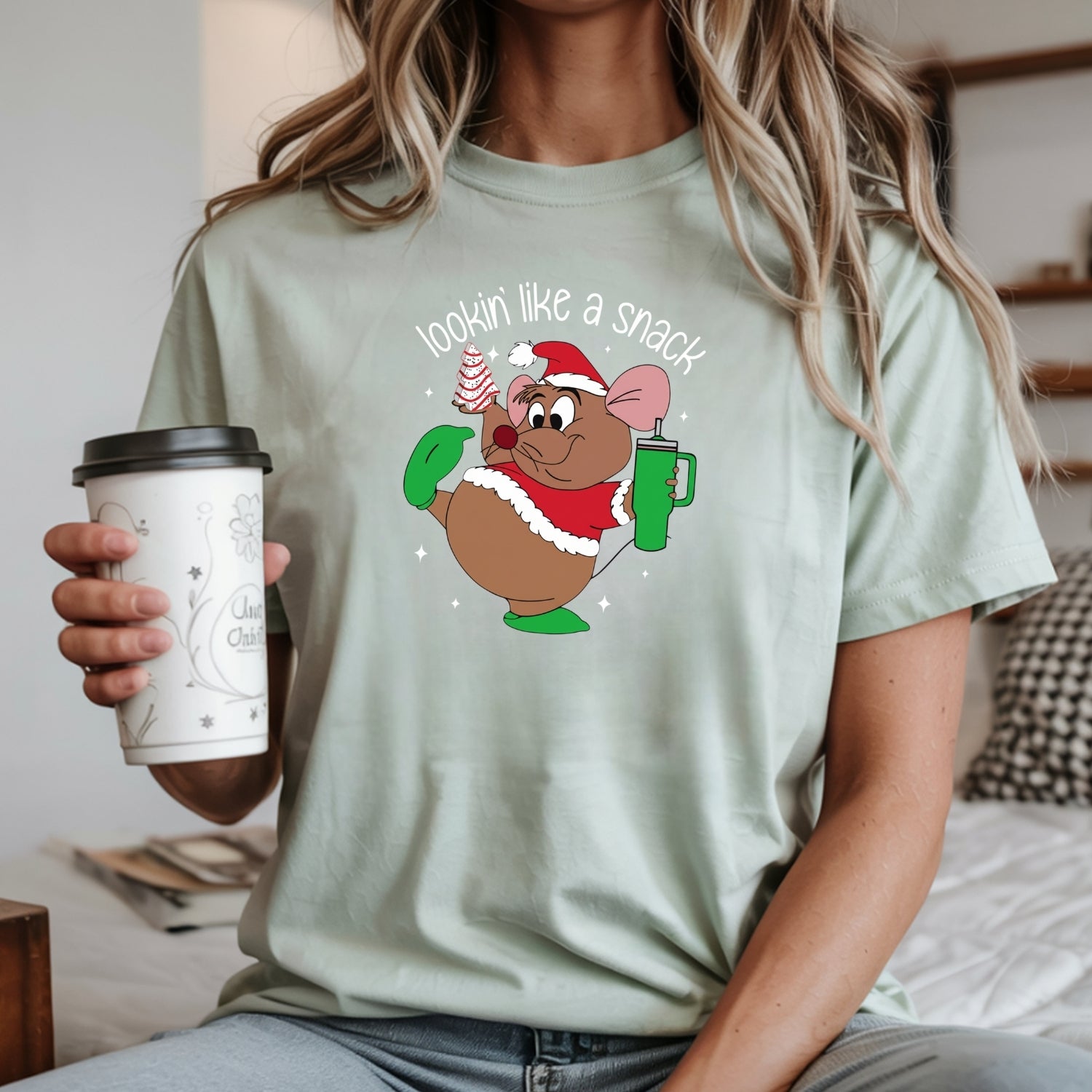 Chubby Holiday Mouse Christmas T-Shirt – Looking Like a Snack Funny Xmas Tee
