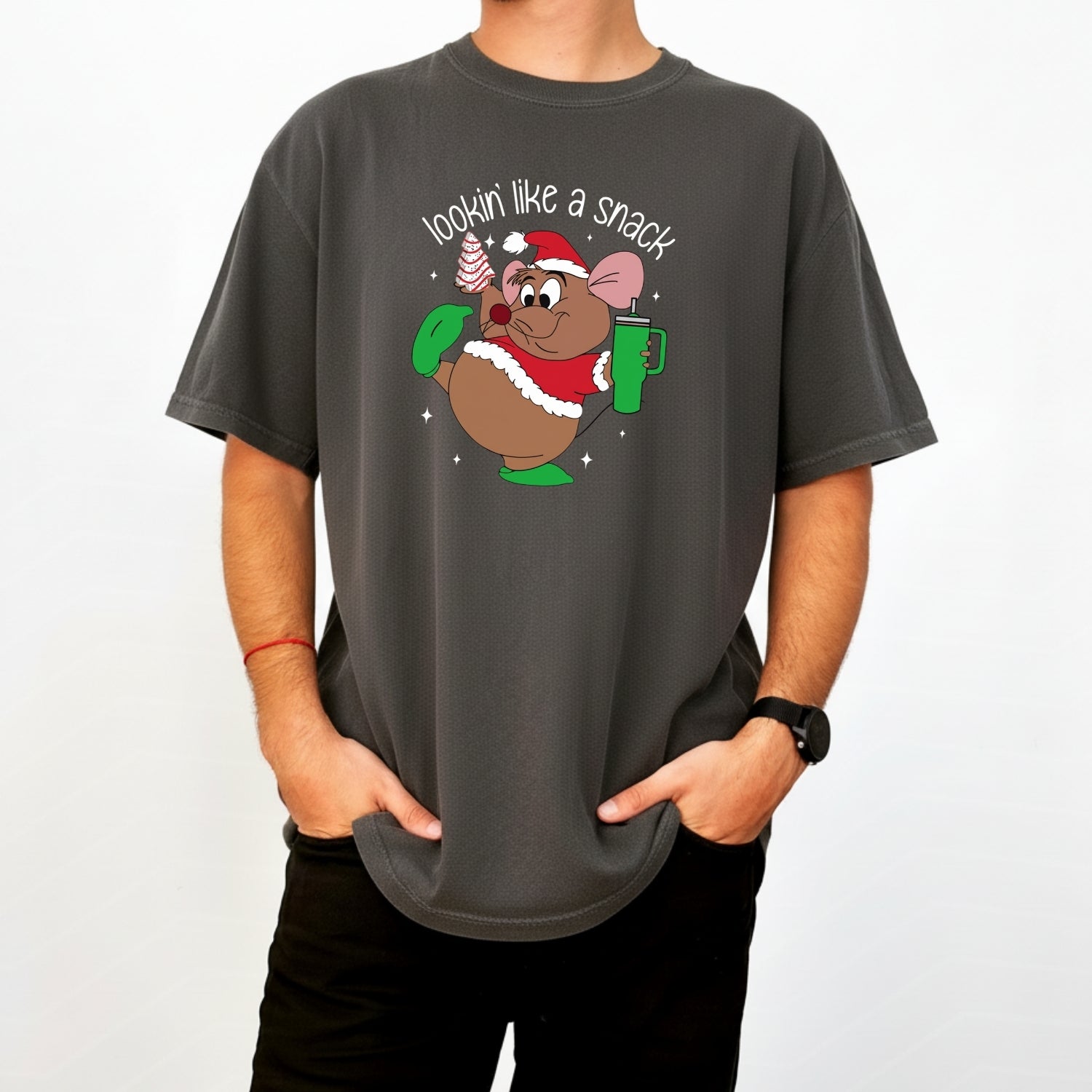 Chubby Holiday Mouse Christmas T-Shirt – Looking Like a Snack Funny Xmas Tee