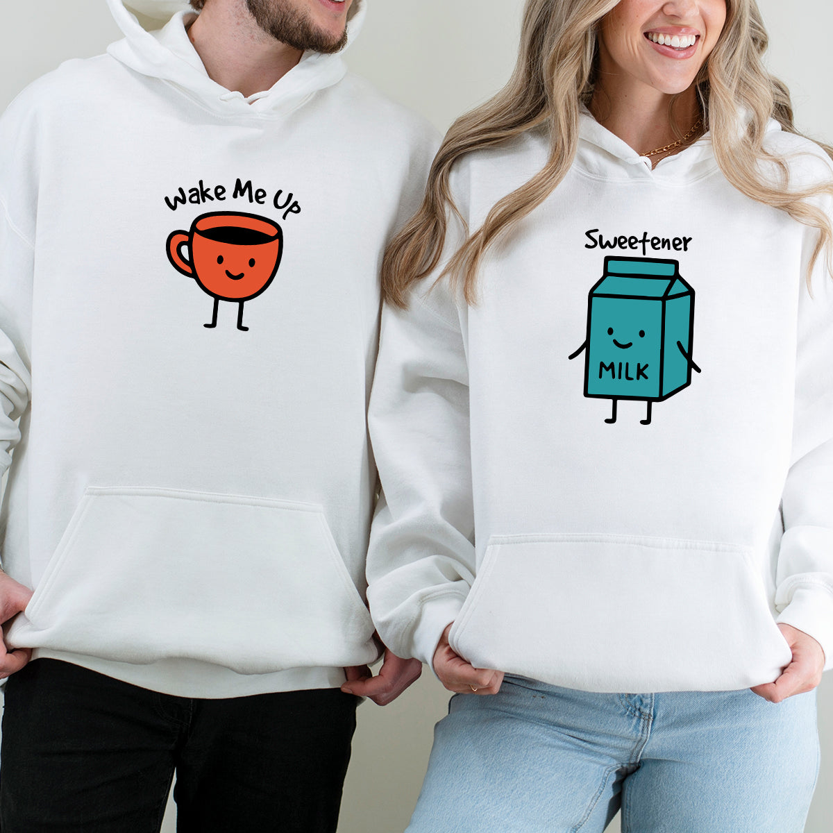 Coffee & Milk Matching Hoodies For Couples