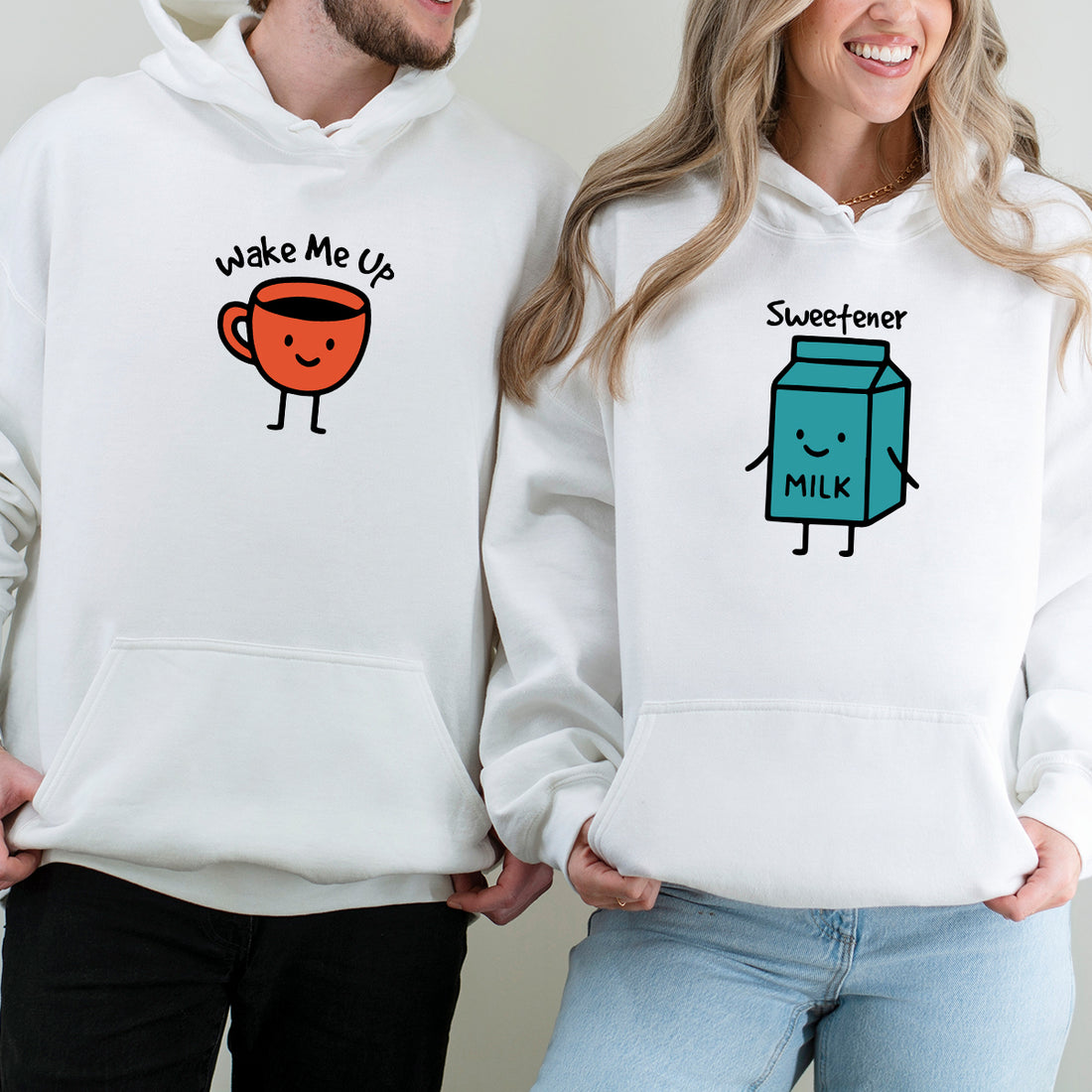 Coffee & Milk Matching Hoodies For Couples