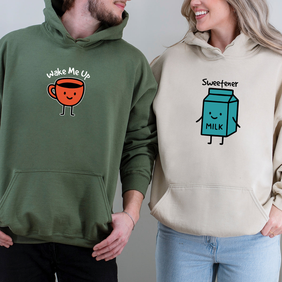 Coffee & Milk Matching Hoodies For Couples