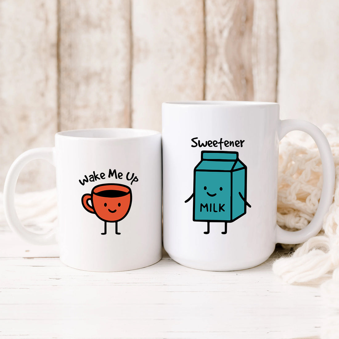 Coffee & Milk Matching Mugs For Couples