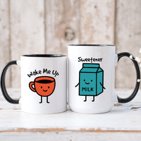 Coffee & Milk Matching Mugs For Couples