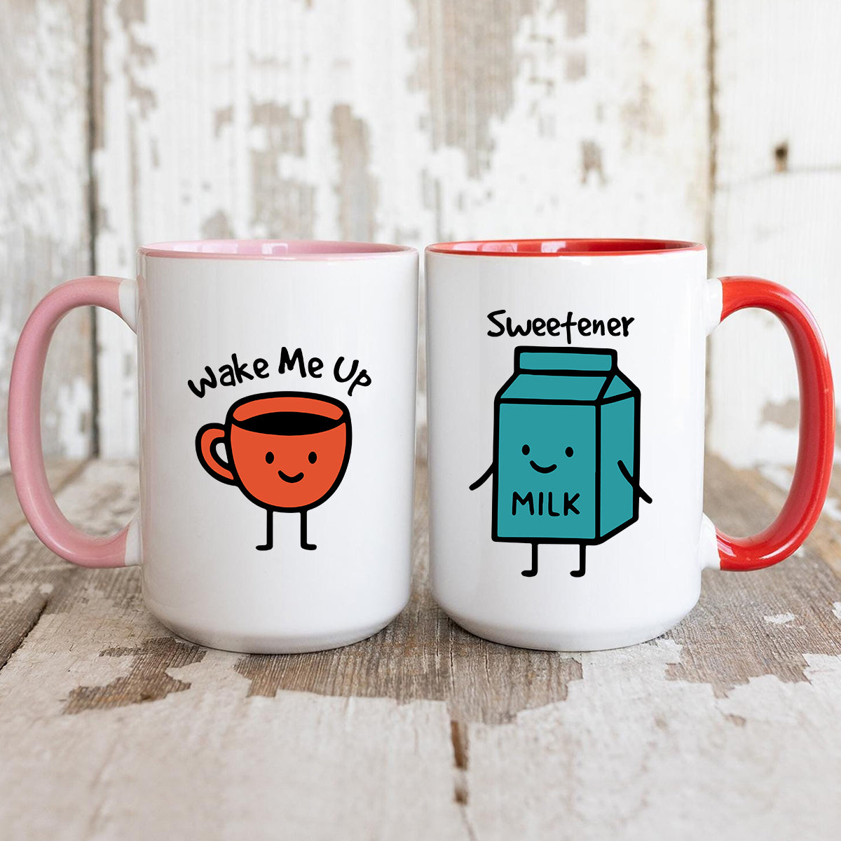 Coffee & Milk Matching Mugs For Couples