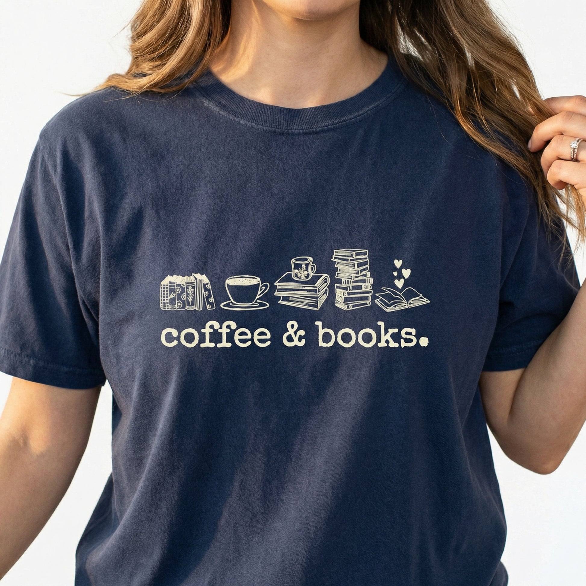 Coffee and Books Graphic T-Shirt – Book Lover Reading Tee