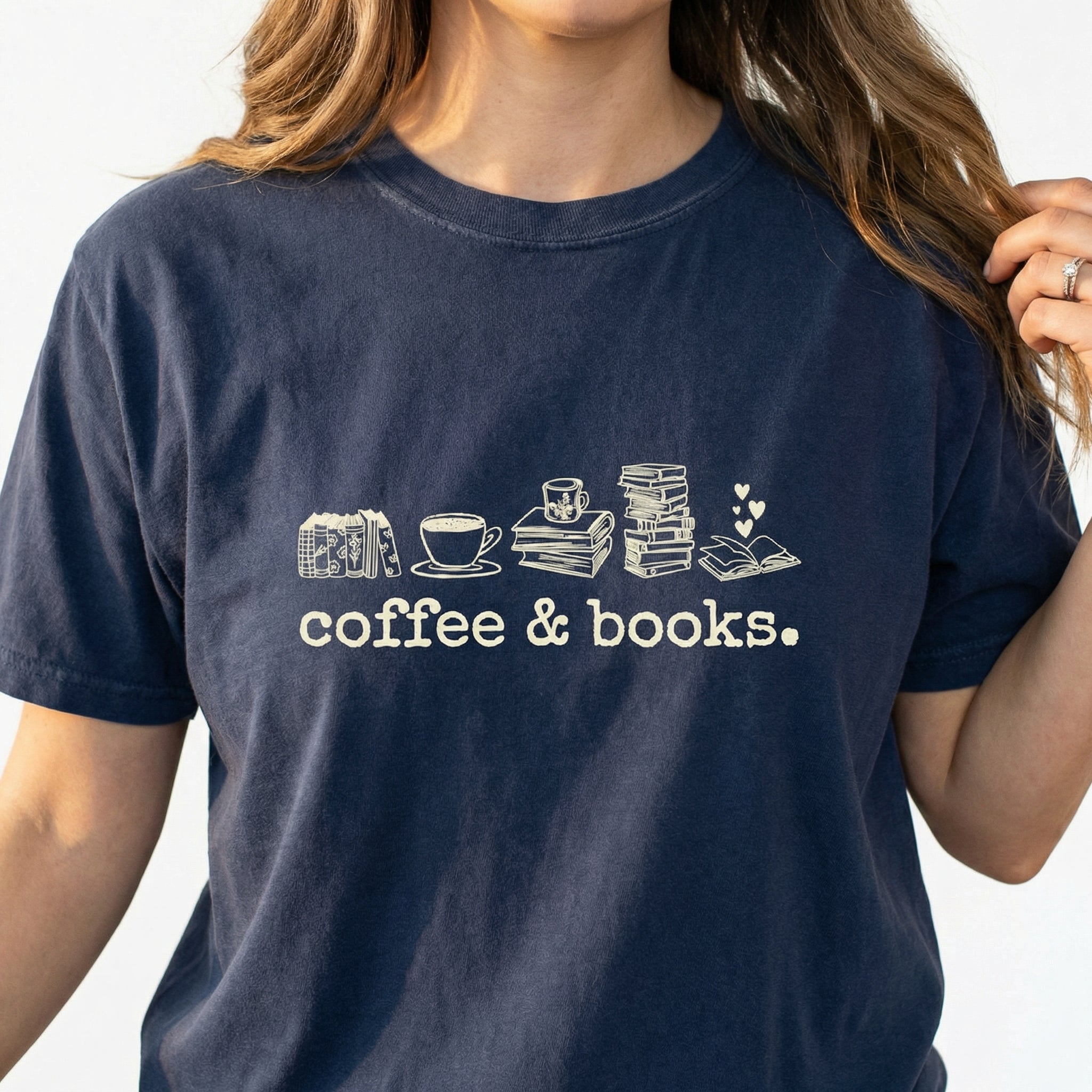 Coffee and Books Graphic T-Shirt – Book Lover Reading Tee