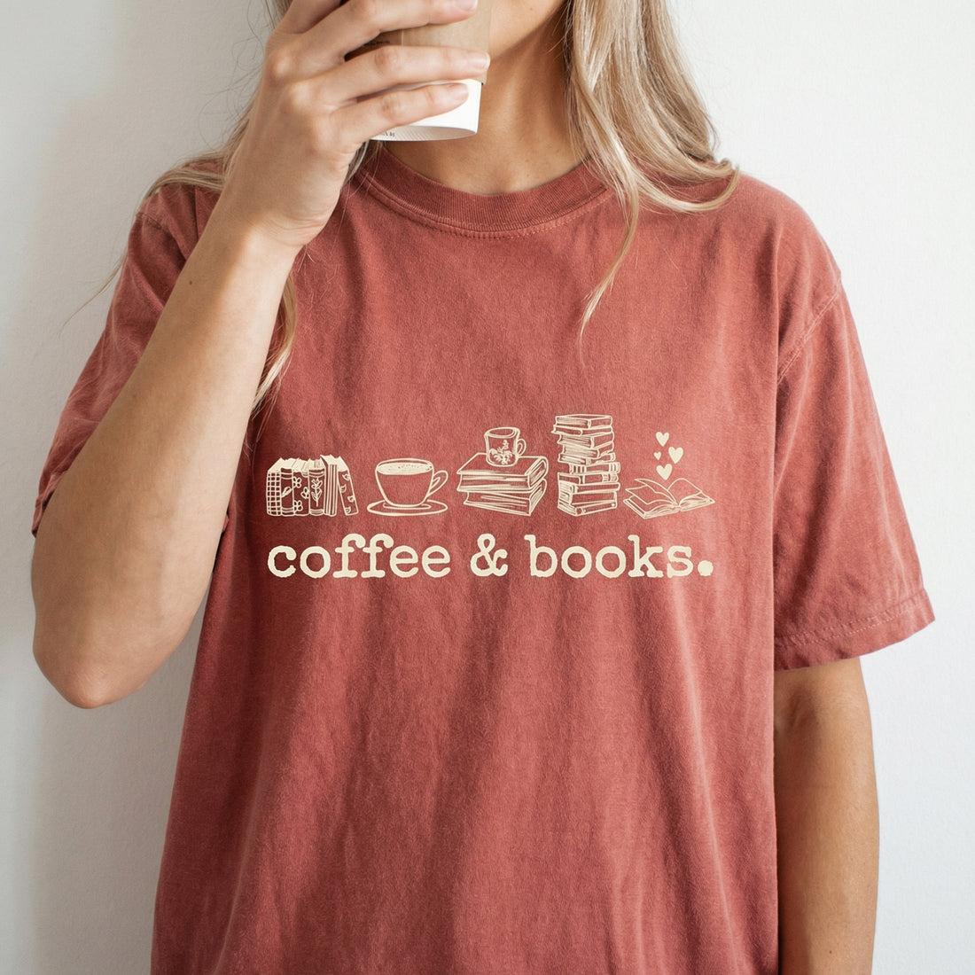 Coffee and Books Graphic T-Shirt – Book Lover Reading Tee