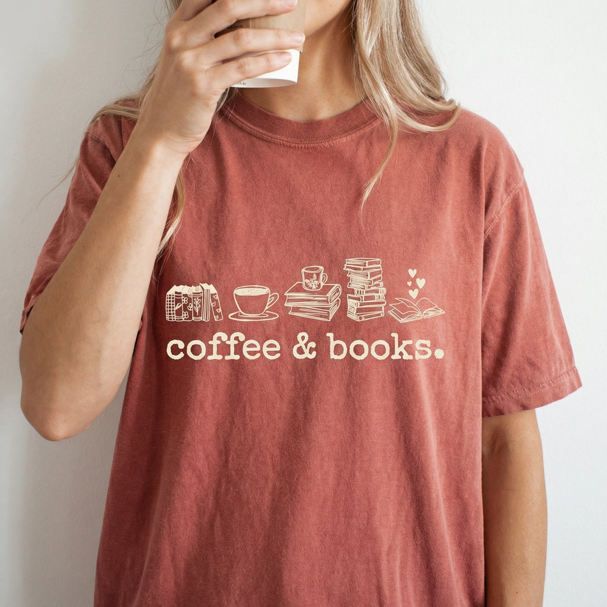 Coffee and Books Graphic T-Shirt – Book Lover Reading Tee