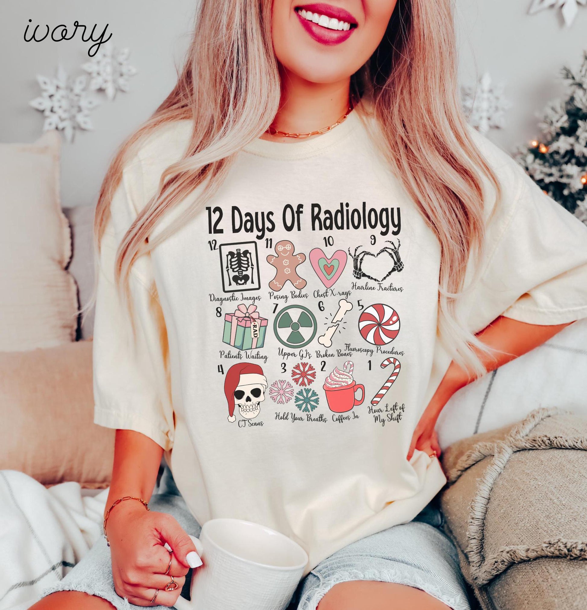 12 Days of Radiology Christmas Shirt – Rad Tech Holiday X-Ray Technologist Tee