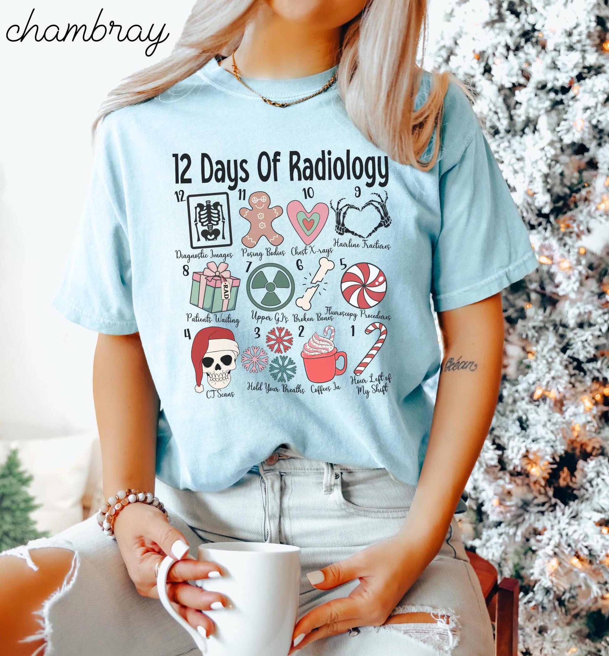 12 Days of Radiology Christmas Shirt – Rad Tech Holiday X-Ray Technologist Tee